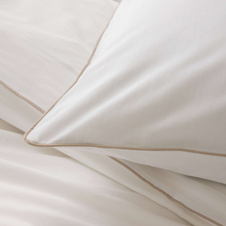 Parure de couette 3 pièces "Solstice" Percale de coton peigné 240 x 220 cm Finition Passepoil
