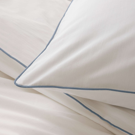 Taie d'oreiller 50 x 70 cm "Solstice" Percale de coton peigné Finition Passepoil