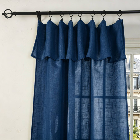 Voilage ajustable + 8 anneaux pince 140 x 270 cm "Evasion" Polyester effet lin