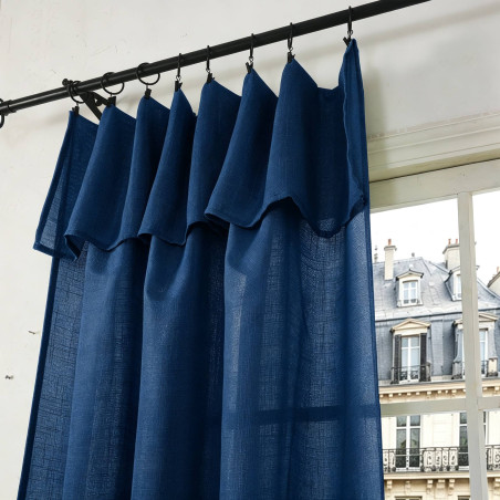Voilage ajustable + 8 anneaux pince 140 x 270 cm "Evasion" Polyester effet lin