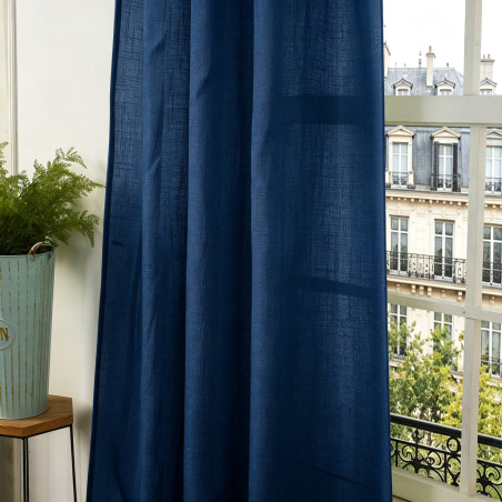 Voilage ajustable + 8 anneaux pince 140 x 270 cm "Evasion" Polyester effet lin