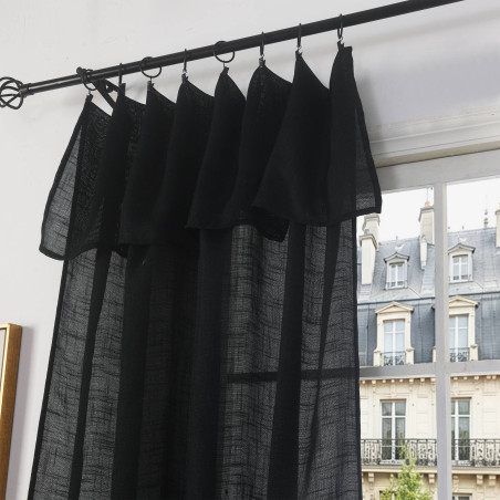Voilage ajustable + 8 anneaux pince 140 x 270 cm "Evasion" Polyester effet lin