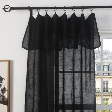 Voilage ajustable + 8 anneaux pince 140 x 270 cm "Evasion" Polyester effet lin