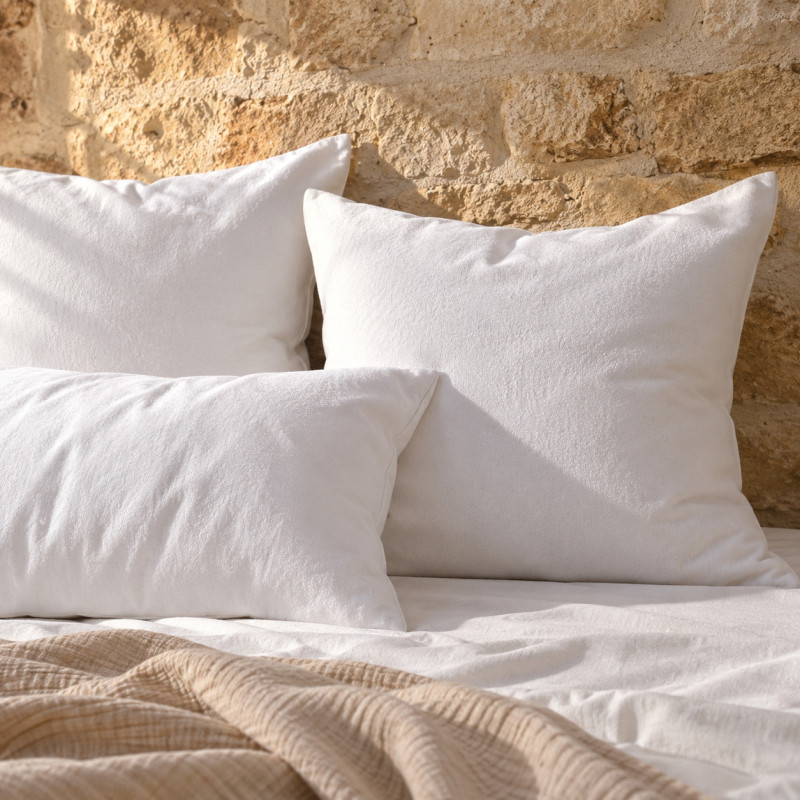 Lot de 2 Protege-oreillers "Protect Prestige" 100 % coton flanelle