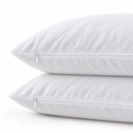 Lot de 2 Protege-oreillers "Protect Prestige" 100 % coton flanelle