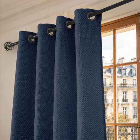 Lot de 2 rideaux à œillets 140 x 240 cm "Victoria" fils teints jacquard