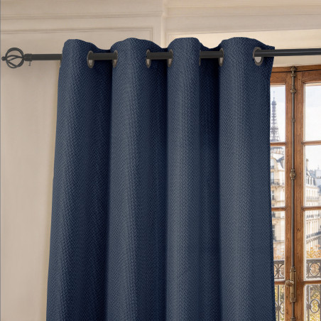 Lot de 2 rideaux à œillets 140 x 240 cm "Victoria" fils teints jacquard
