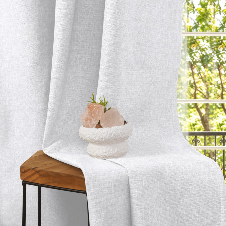 Lot de 2 rideaux 100% occultant 140 x 240 cm "Cocooning" Tissé teint Polyester Texturé