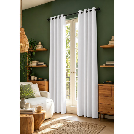 Lot de 2 rideaux 100% occultant 140 x 240 cm "Cocooning" Tissé teint Polyester Texturé