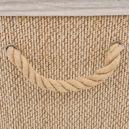 Panier à linge 60 Litres en bambou Blanc ou noir  Atmosphéra