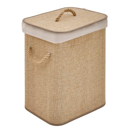 Panier à linge 60 Litres en bambou Blanc ou noir  Atmosphéra